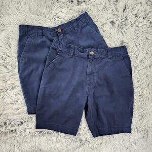 2 pair Wonder Nation Navy Chino Shorts boy’s size 10 HUSKY